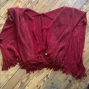 Red Fringe Women's Scarf